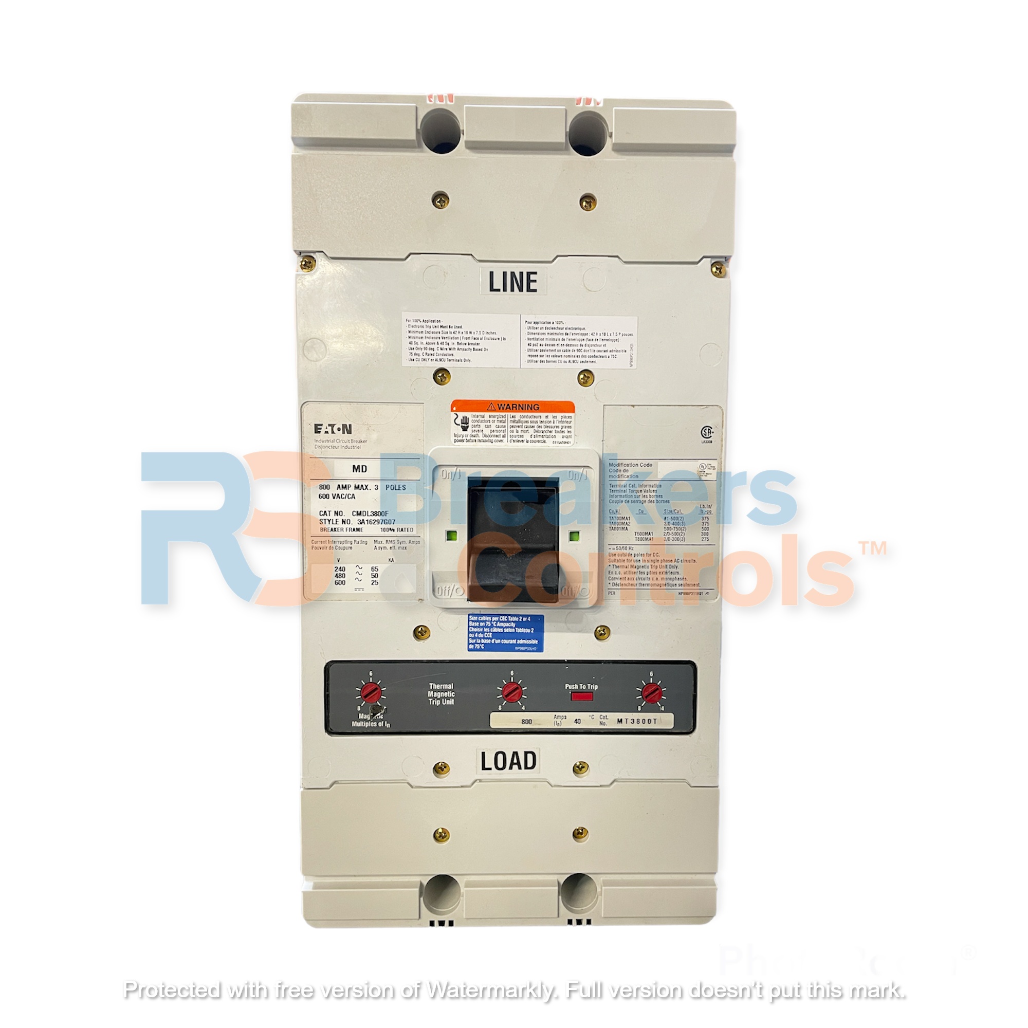 HMDL3500 Circuit Breaker 500 AMP 3 Pole(s) EATON