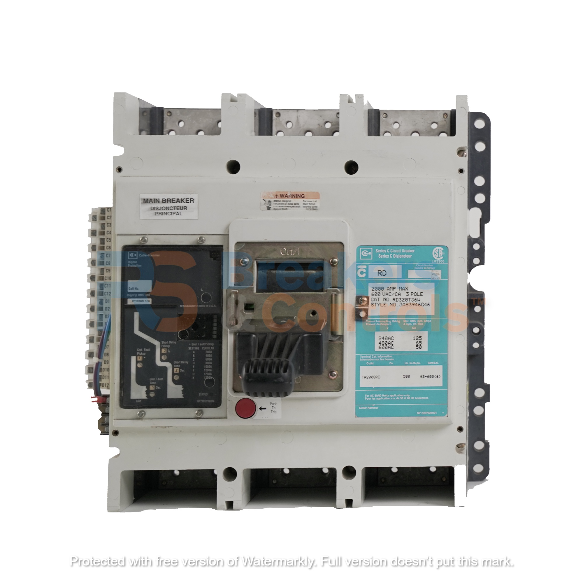 RD325T65W LSG Circuit Breaker 2500 AMP 3 Pole(s) EATON